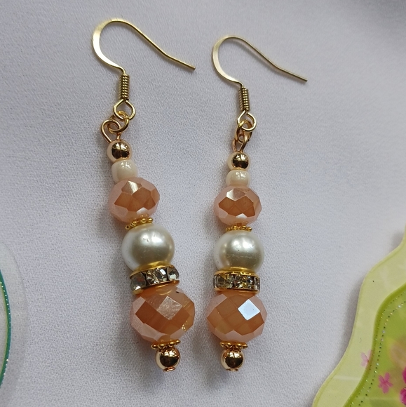 Handmade long necklace, bracelet, and earrings set - Picture 5 of 5